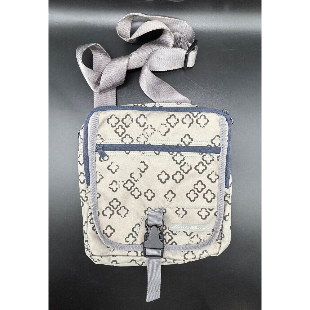 Eddie Bauer Crossbody Messenger Travex Tablet Bag Adjustable Strap Beige Grey